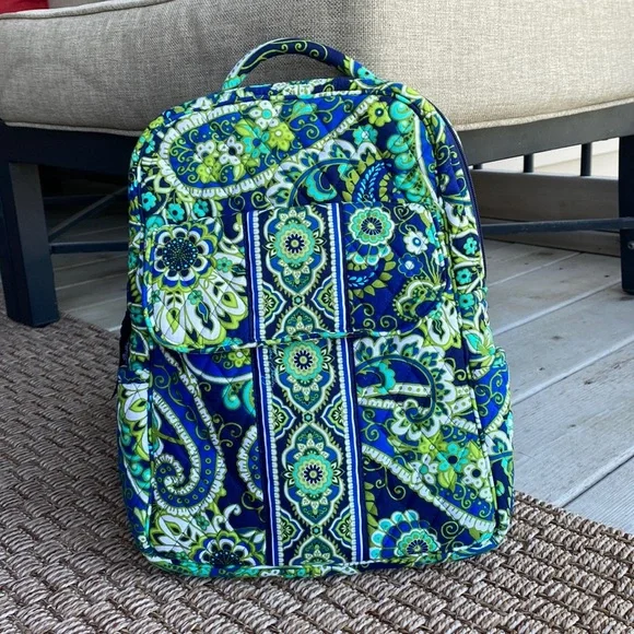 Vera Bradley green and blue floral backpack Vera Bradley Essential Backpack Floral Bursts | Mercari main image 3